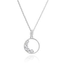 [N6150,Everyday Essential] N6150,Necklace,Silver 925,Rhodium Plated,Cubic Zircon