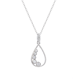 [N6157,Everyday Essential] N6157,Necklace,Silver 925,Rhodium Plated,Cubic Zircon