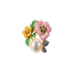 [N6419 Eden] N6419,Eternal Blooms Necklace, Silver 925, Gold Plated, Enamel, Shell, CZ  Hand Made