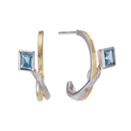 [V3068] V3068, Earrings Silver 925, Blue Topaz,  Hand Made