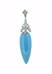 [M3179 Ilunion] M3179, Pendant Silver. 925,  White & Blue Zircone,  Tuorquoise