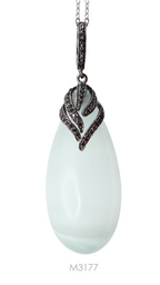 [M3177 Ilunion] M3177, Pendant Silver 925,  Cz & Cat Eye,  Midnight Collection