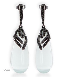 [V3460 Ilunion] V3460, Earrings Silver 925, Cz & Cat Eye, Midnight Collection