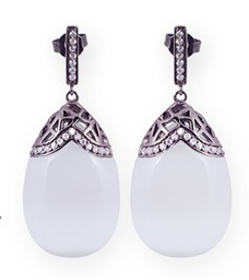 [V3461 Ilunion] V3461, Earrings Silver 925, Cz & Cat Eye, Midnight Collection