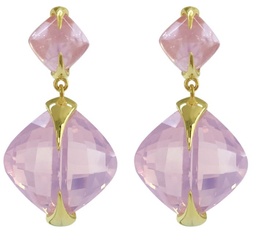 [V5378 Ilunion] V5378, Bright Pink Earrings, Silver 925, Crystal