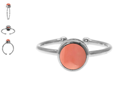 [U3900 Ilunion] U3900, Ring Silver 925,  Red Coral