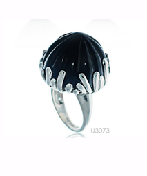 [U3073 Ilunion,] U3073, Ring Silver. 925,  Black Onyx,  Midnight Collection