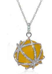 [M3016 Ilunion] M3016, Pendant Silver 925,  Rhodium Plated,  CZ Zircone & Crystals,  Jewellry Collection