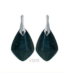[V3278 Ilunion] V3278, Earrings Silver. 925, Blue Sand Stone, Midnight Collection
