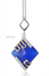 [M3166 Ilunion] M3166, Pendant Silver. 925,  Blue Mat Crystal & Gold Plated,  Midnight Collection