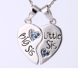 [M3872 Friendship Engravable] M3872, Pendant 2 pcs, Silver 925, Cubic Zirconia