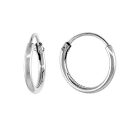 [V56692x15mm Hoops] V56692x15mm, Earrings Silver 925
