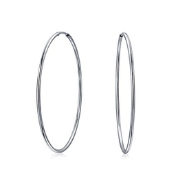 [V2663 Hoops ] V2663, Earrings Silver. 925,  diam 70mm