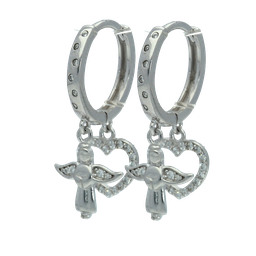 [V5641 Hoops ] V5641, Earrings Silver 925, White Zircon
