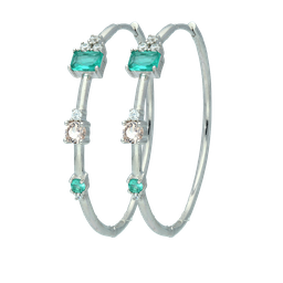 [V5740 Hoops ] V5740, Earrings Silver 925, White Zircon