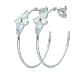 [V5744 Hoops ] V5744, Earrings Silver 925, White Zircon