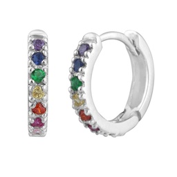 [V5631 Hoops ] V5631, Earrings Silver 925, Colorful Zircon