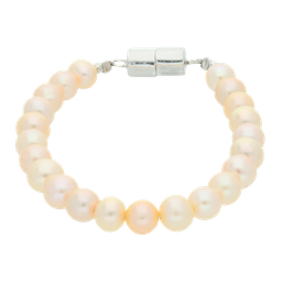 [B2790 Pearl Collection] B2790,Bracelet Silver 925, FWP.Peach,18 cm magnet claps
