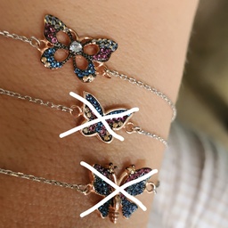 [B2750  Butterflies] B2750 Bracelet Silver 925,Zircon,Rose Gold Plated, Extra