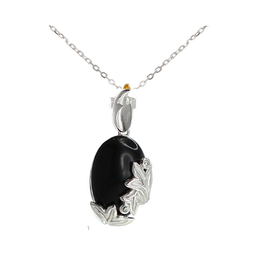 [N4692 Silver & Stones,] N4692, Necklace Silver 925, black onyx