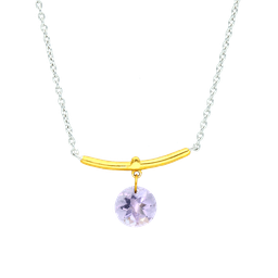 [N5382 Gemstone] N5382, Necklace Silver 925, Pink Amethyst