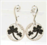 [V2424 Silver & Stones] V2424, Earrings Silver. 925,  Black Zircon Stone