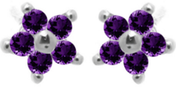 [V5187 Silver & Stones] V5187, Earrings Silver 925,  Brazil Amethyst