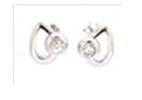 [V2464 Silver & Stones,] V2464, Earrings Silver. 925,  White Zircone