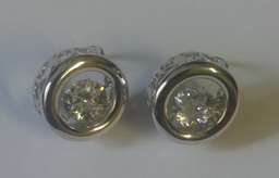 [V5580 Silver & Stones] Earrings Silver 925,Zircon