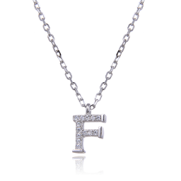 [N6178,Alphabet] N6178,Necklace,Letter F,Silver 925,Length 40+5cm