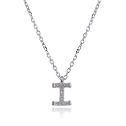 [N6181,Alphabet] N6181,Necklace,Letter I,Silver 925,Length 40+5cm