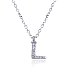 [N6184,Alphabet] N6184,Necklace,Letter L,Silver 925,Length 40+5cm