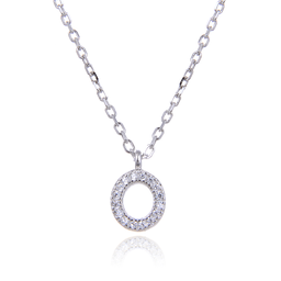 [N6187,Alphabet] N6187,Necklace,Letter O,Silver 925,Length 40+5cm