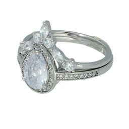 U4012, Ring Silver 925, White Zircon