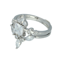 U4082, Ring Silver 925, White Zircon