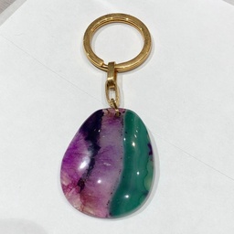 [A1126 Stainless Steel,] A1126, Key Holder S. Steel 316L,  Agate,  IPGold