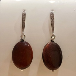 [V5605 Fantasy] V5605,Earrings Silver 925,Tiger eye stone