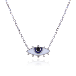 [N6165,Blue Eyes] N6165,Necklace,Silver 925,Rhodium Plated ,Enamel