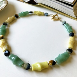 [N5652 Fantasy] N5652,Necklace, Silver 925,Jade,Tigre Eye