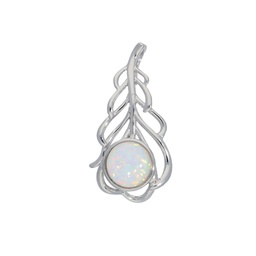 [M3809 Feather] M3809, Necklaces Silver 925, White OPAL