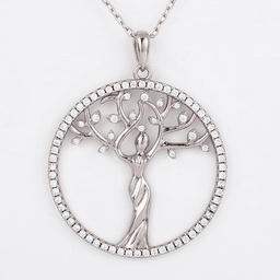 [M3764 Tree of Life] M3764, Pendant Silver 925, White Zircon