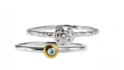 [U3763 Create & Combine] U3763, Ring Silver 925,  Diamond,  Opal,  IPGold
