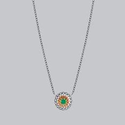[N5323 The Touch Of Royalty] N5323, Necklace Silver 925, Emerald 3mm , white Diamond 1mm