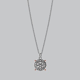 [N5321 The Touch Of Royalty] N5321, Necklace Silver 925, White Topaz 1.5mm, White Diamond 1mm