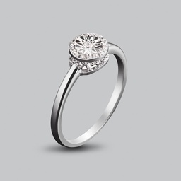 [U3890 The Touch Of Royalty] U3890, Ring Silver 925, White Diamond 1.15mm , White Topaz 1mm