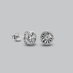 [V5401 The Touch Of Royalty] V5401, Earrings Silver 925, White Diamond 1.15mm , White Topaz 1mm