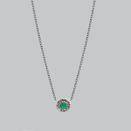 [N5317 The Touch Of Royalty] N5317, Necklace Silver 925, Emerald 2.5mm , White Topaz 1mm