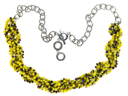 [N4280 Shining Crystals] N4280, Necklace S. Steel316L,  Crystal yellow color