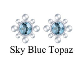 [V5879 Studs Gemstone Margarita] V5879,Silver 925,Sky Blue Topaz,