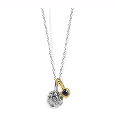 [N4895 Create & Combine] N4895, Necklace Silver 925, Diamond, Blue Sapphire
